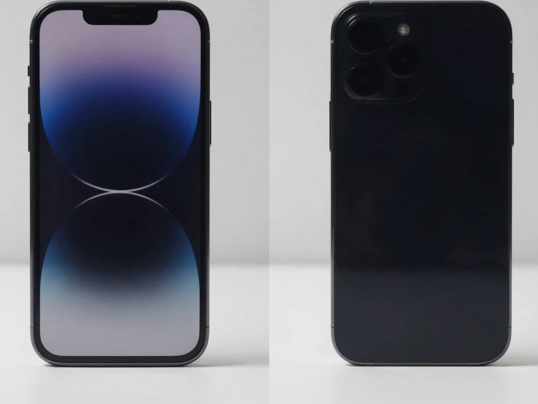 Side-by-side comparison shot of two different modern smartphones,